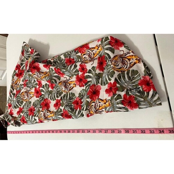 No Boundaries Hawaiian Beach Shirt Mens 3XL Floral Tiger Button Up Short Sleeve - Picture 8 of 9